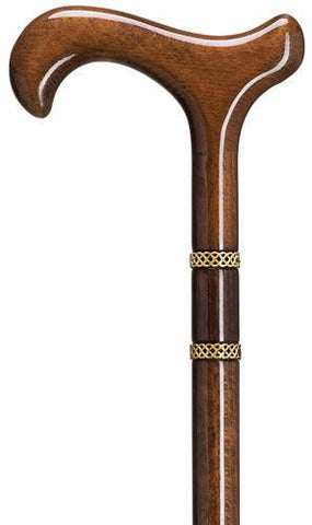 Celtic Brass Band Walnut Derby Walking Cane, unisex 36