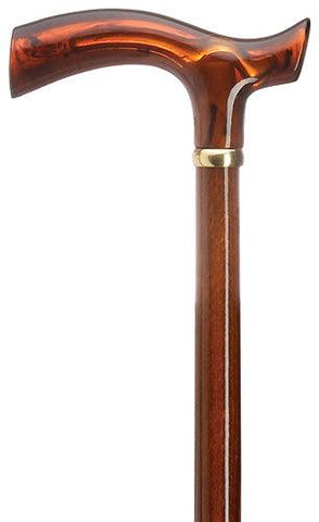 Amber Acrylic Fritz Walking Cane, Cherry shaft 36