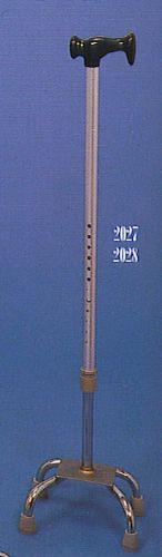 'J' type Escort Handle Quad Cane, small base, 31-37" - Canes Galore