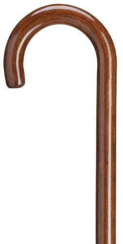 ICE CANE, round nose wood 1" crook, 36" w/retractable base - Canes Galore