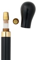 Flask Smuggler Knob Walking Cane, Black Beechwood 36" - Canes Galore