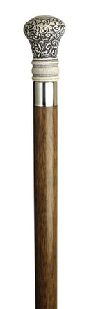 Regency 'Scrimshaw' Bulb Walking Stick, walnut 36