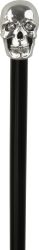 Skull Knob Walking Stick with SWAROVSKI CRYSTAL EYES on black beech shaft, 34" - Canes Galore