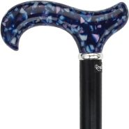 Blue Mosaic Acrylic Derby, hardwood shaft 37" - Canes Galore