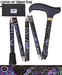 Mini Purple Majesty Folding Walking Cane with Pouch | Adjustable Walking Cane