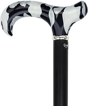 Black Onyx Acrylic Derby Walking Cane | Hardwood shaft | 37" - Canes Galore