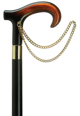 Ladies Derby Walking Cane with gold chain 36