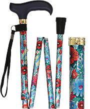 Beautiful Bouquet Adjustable Folding Walking Cane - Canes Galore