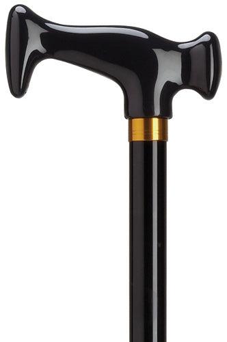 Black Escort "J" Handle Telescoping, 29.5-38.5" - Canes Galore