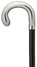 Chrome Silver Nylon Crook, black stained wood shaft 36