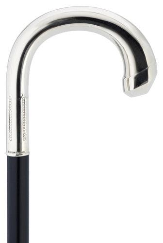 Alpacca Crook Handle Hexagon Bulb Nose Walking Cane - Canes Galore