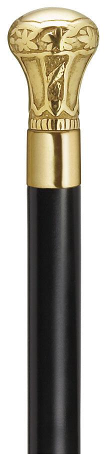 Elevate Your Style with the Regal Brass Knob Walking Stick, walnut brown 36" - Canes Galore