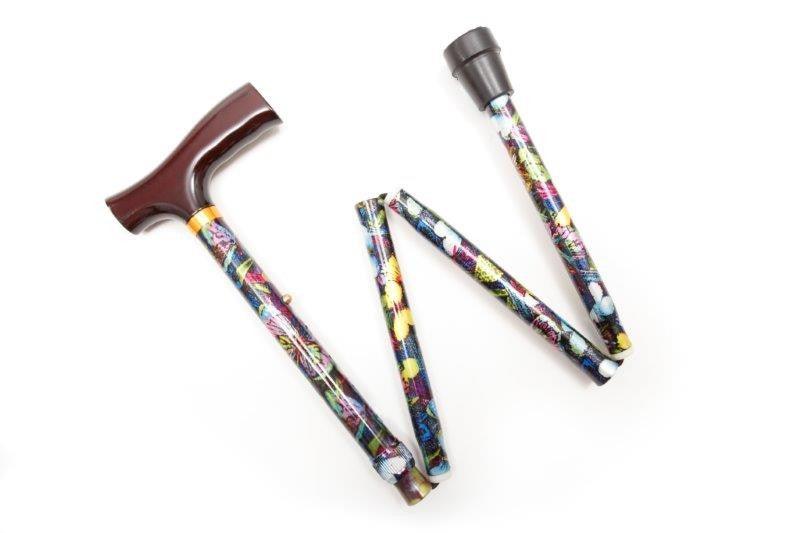 Brown Wood Fritz Folding & Adjustable Walking Cane in 7 Options - Canes Galore