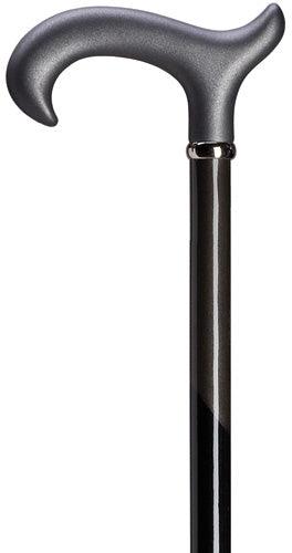 Ladies Sophisticated Dark Silver Walking Cane with Metallic Anthracite Shaft - Canes Galore