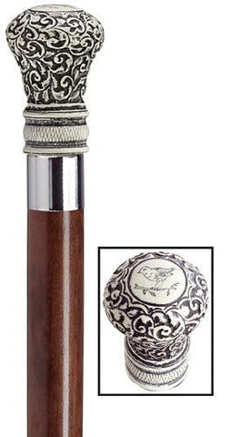 Regency 'Scrimshaw' Bulb Walking Stick, walnut 36