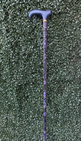 Mini Purple Majesty Folding Walking Cane with Pouch | Adjustable Walking Cane
