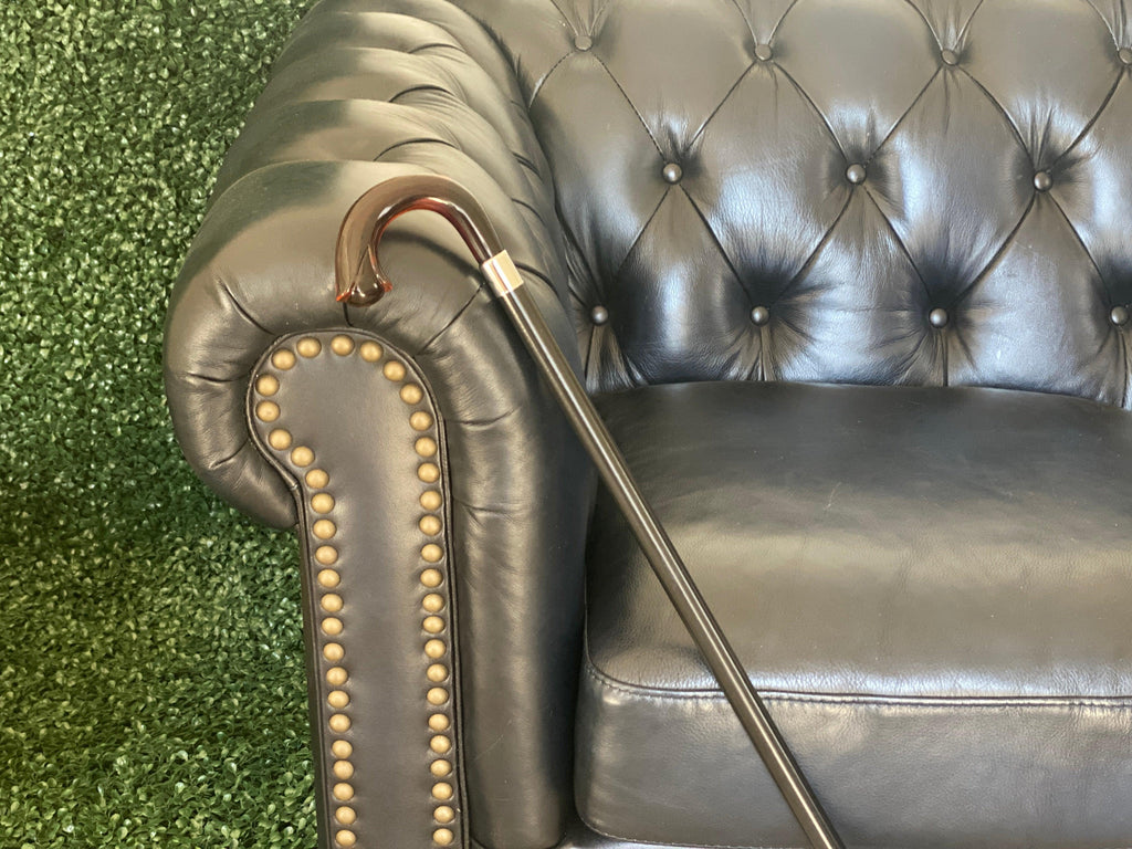 Unisex Crook Handle with Carved Nose Walking Cane 36" - Canes Galore