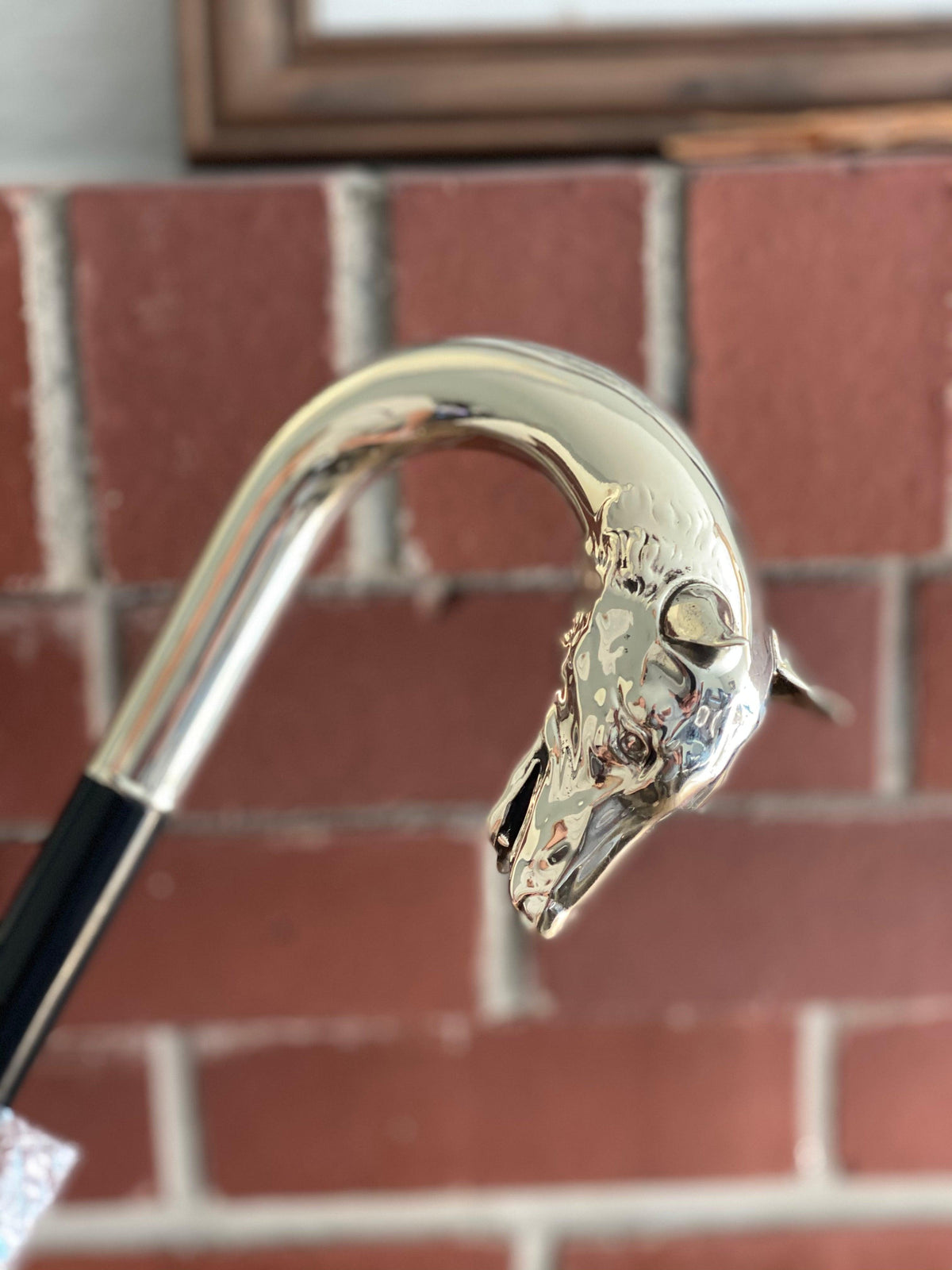 Exquisite Alpaca Silver Wolf Head Walking Cane: Handcrafted Elegance for Discerning Individuals - Canes Galore