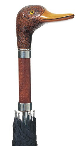 Elegant Mallard Duck Head Umbrella by Concord of Italy: A Blend of Style and Functionality - Canes Galore