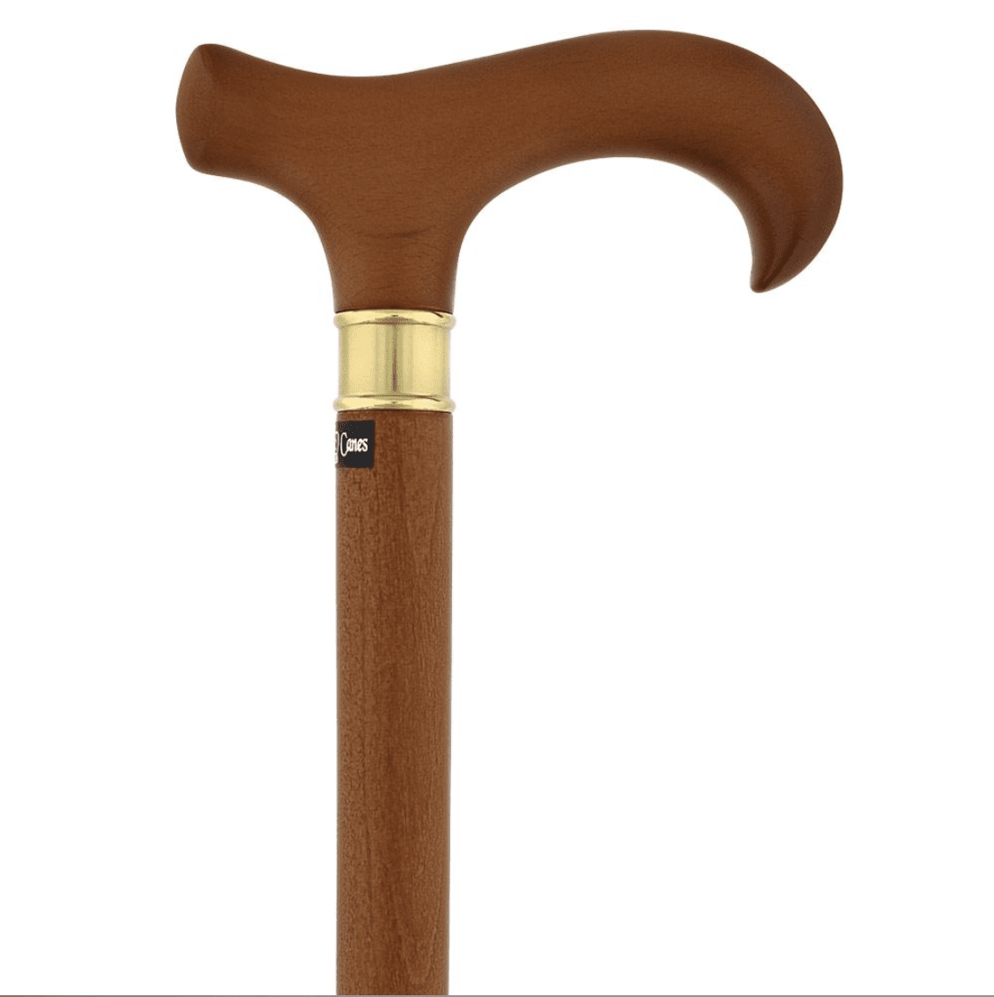 Beechwood Brown Derby Walking Cane, support to 500 lbs, 42.5" - Canes Galore