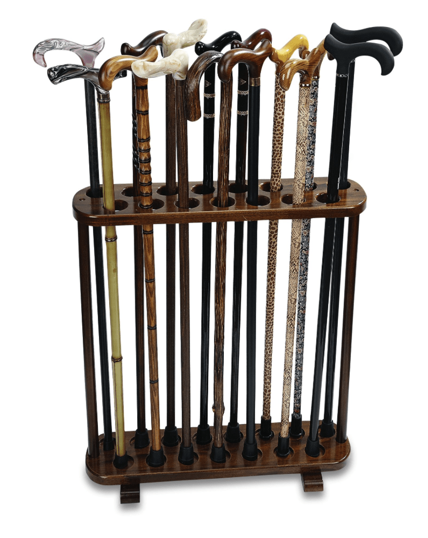 Premium Deal Walking Cane Rack with 17 Wooden Walking Canes