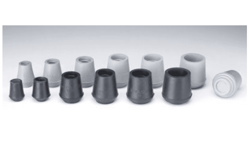 Round Bottom Tips in Black Pair 6 Size Options - Canes Galore