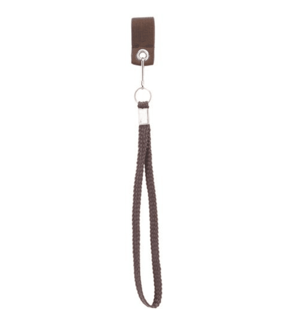 Genuine Brown Leather Braided Wrist Strap with Snap