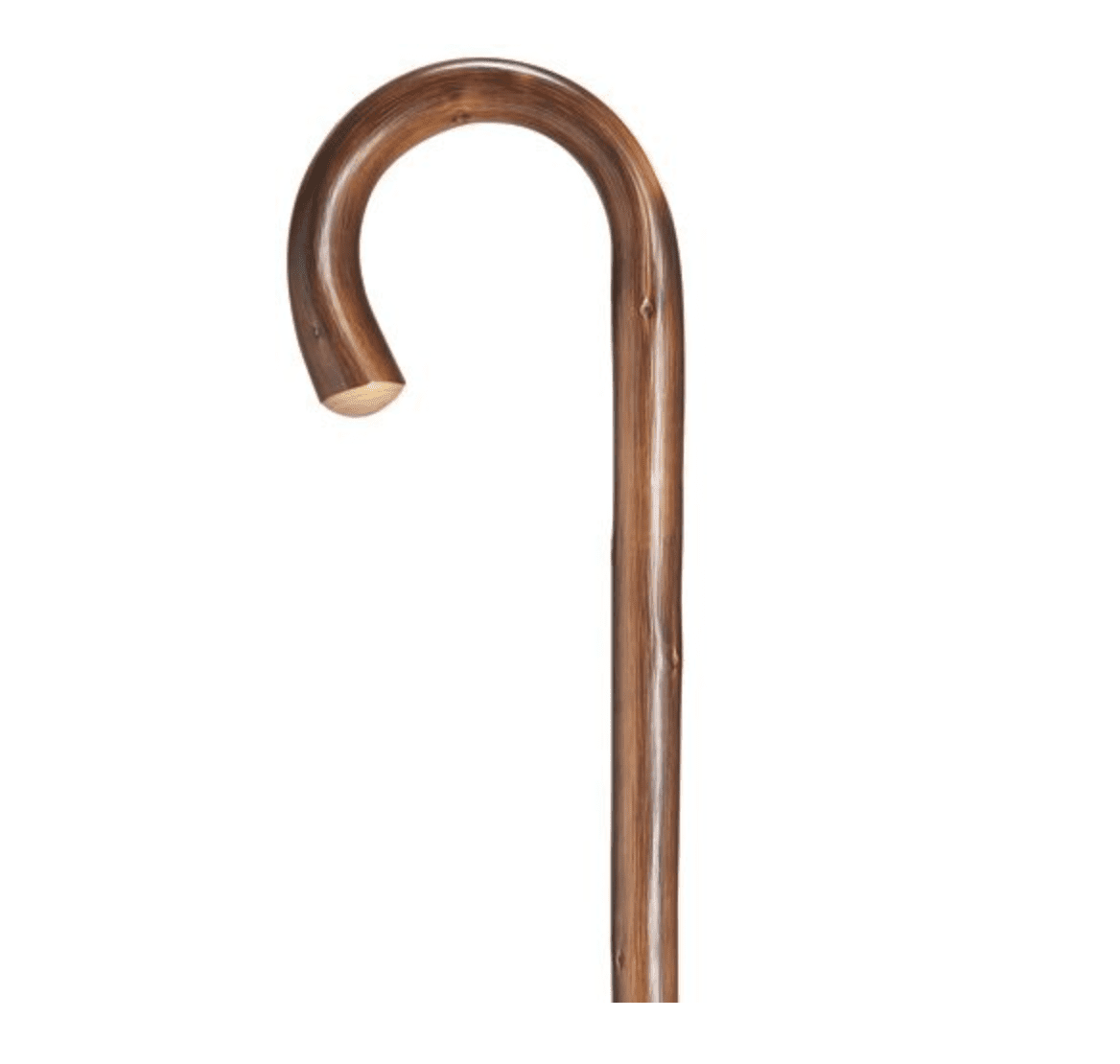 Men'S Crook Handle Genuine Chestnut Walking Cane, Natural, 1 Inch - Canes Galore