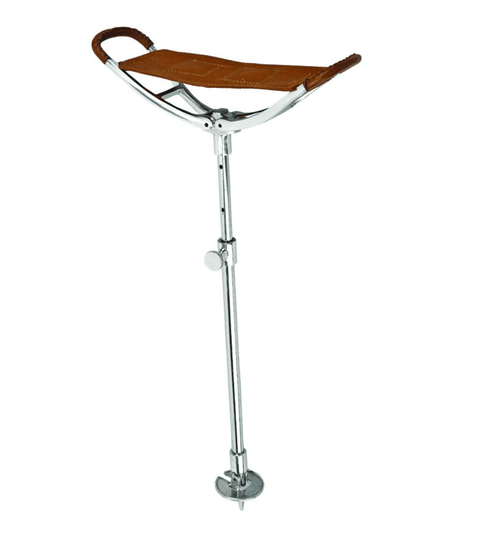 Genuine Leather Saddle Seat Stick | Elegant Outdoor Companion - Canes Galore