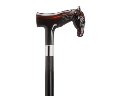 Men's Walking Cane, Facsimile Horse Derby Handle Shell