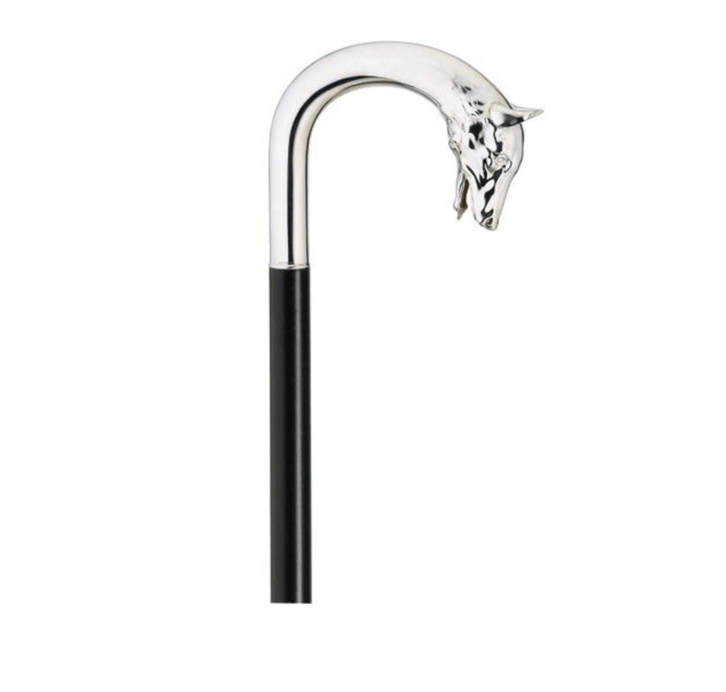 Exquisite Alpaca Silver Wolf Head Walking Cane: Handcrafted Elegance for Discerning Individuals - Canes Galore