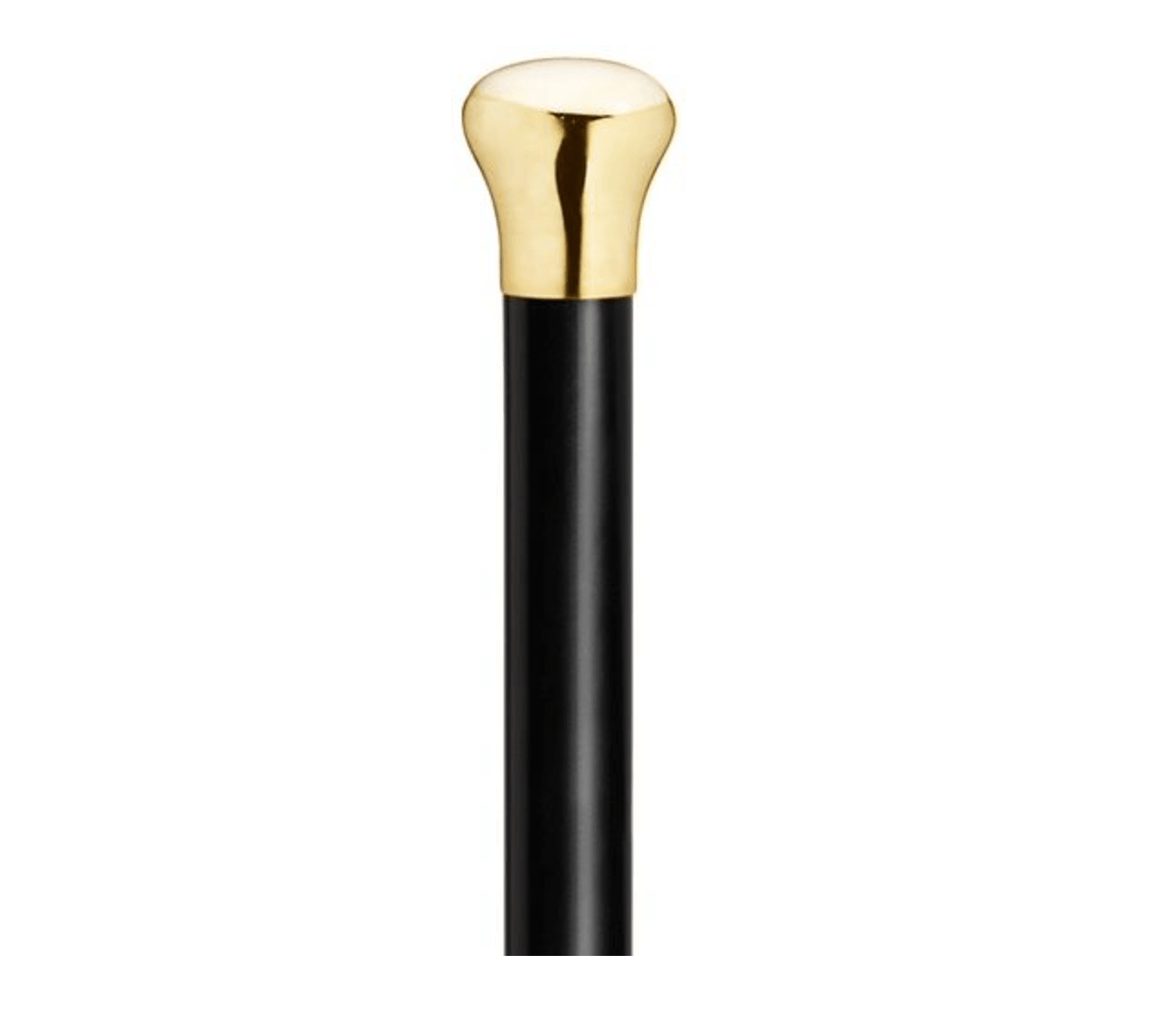 14 kt Solid Gold Cap Straight Walking Stick, Genuine Ebony Wood Shaft - Canes Galore