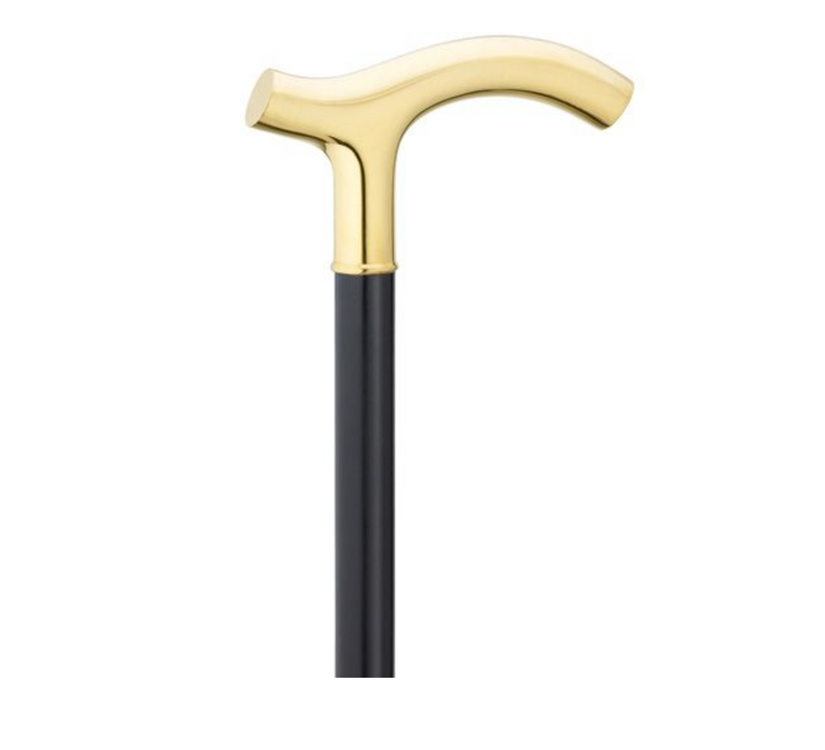 14K Gold Plate Derby Shaped Handle Walking Cane On Genuine Ebony Shaft - Canes Galore