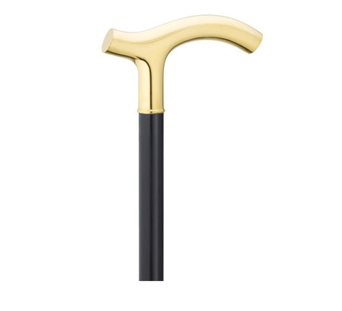14K Gold Plate Derby Shaped Handle On Genuine Ebony Shaft