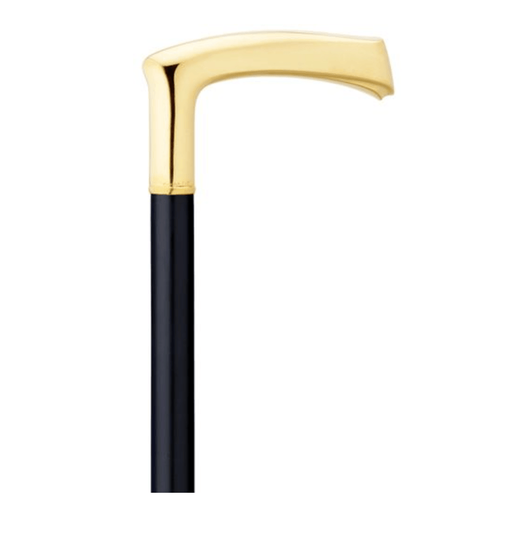 Ladies' Luxury 14kt Gold Plated "L" shaped handle Walking Cane - Canes Galore
