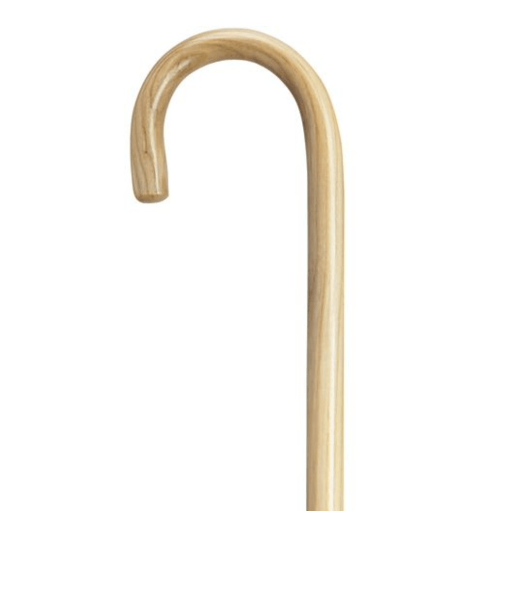 1" Extra Long 42" Hospital Round Nose Crook Walking Cane in 4 Finishes - Canes Galore