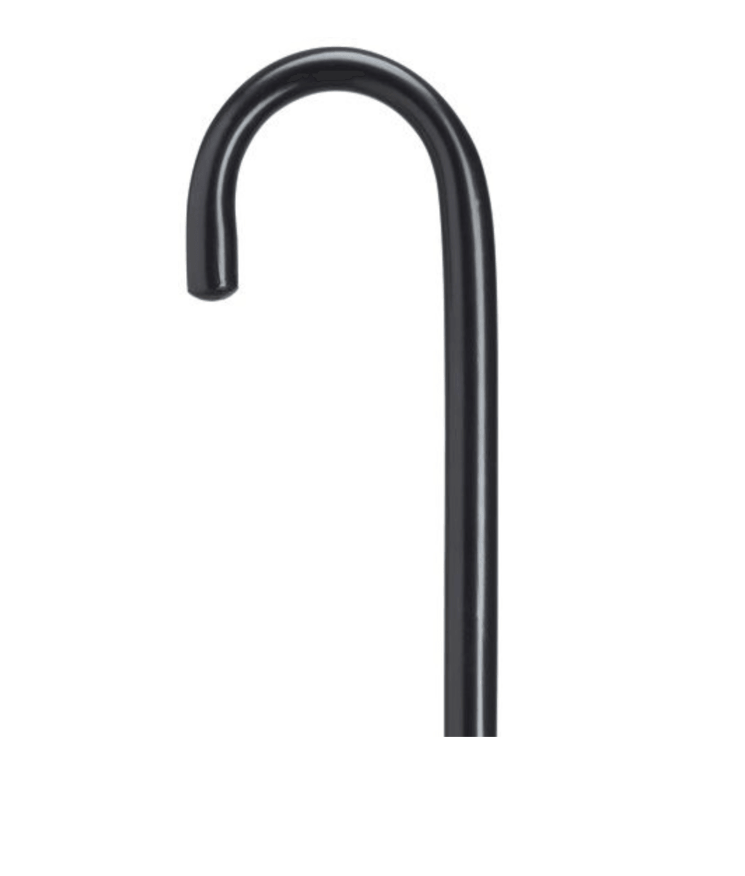 1" Extra Long 42" Hospital Round Nose Crook Walking Cane in 4 Finishes - Canes Galore