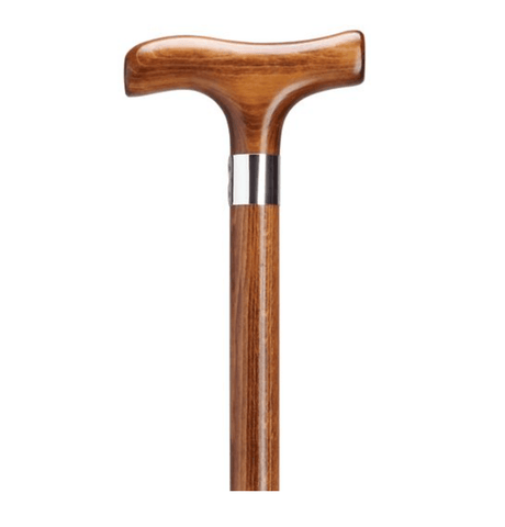 'T' Handle Men's Scorched Hardwood Walking Cane, 36