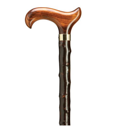 Ladies Country Derby Walking Cane w/Natural Blackthorn shaft, ash wood handle