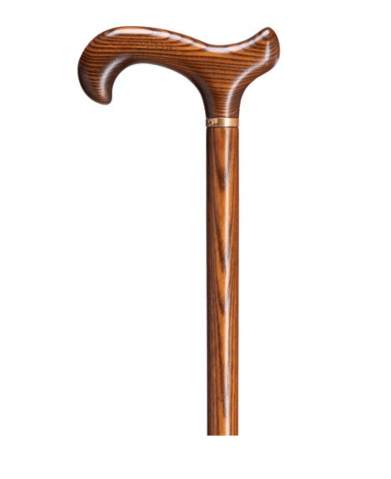 Zebra Ash Derby Walking Cane, men's 36" - Canes Galore