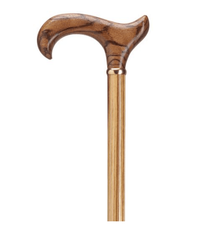 Zebrano Rare Wood Derby Walking Cane | Men's 36
