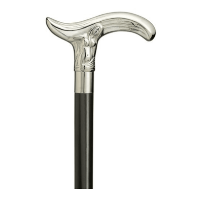 Fair Maiden Mermaid Chrome-plated Brass Fritz Derby Walking Cane, 36