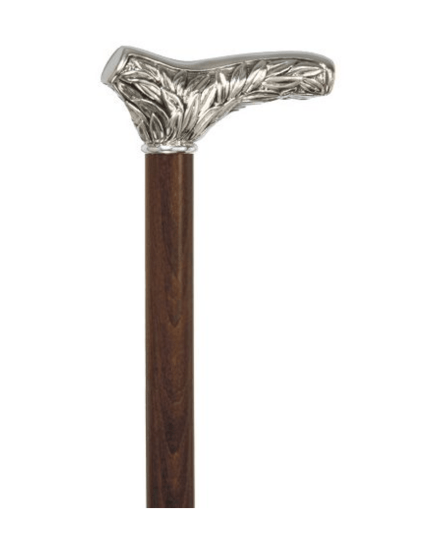 ACANTHUS Leaves - Italian Silver Plated Fritz Handle Cane | Canes Galore Exclusive - Canes Galore