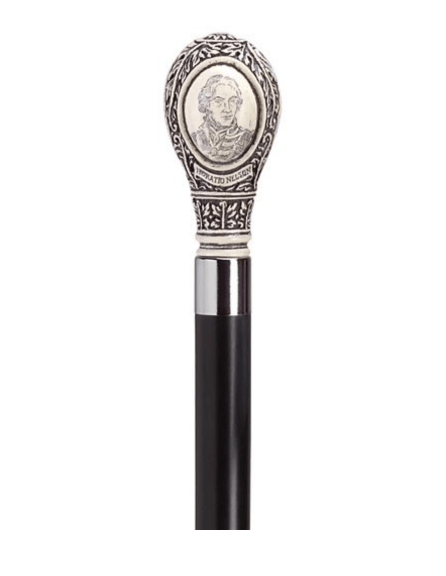 Admiral Lord Nelson Scrimshaw Knob Handle Pimp Cane: A Statement of Historical Elegance - Canes Galore