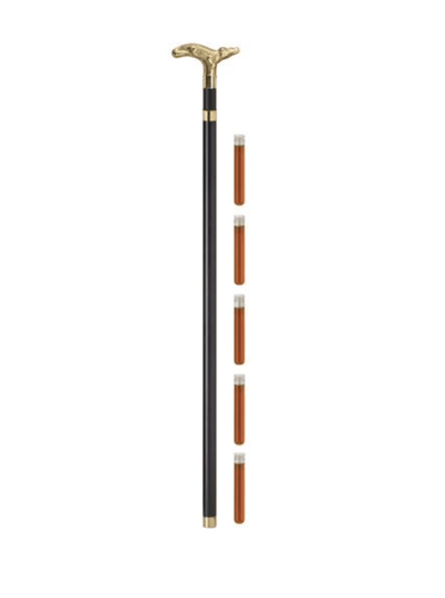 ALLIGATOR Gold Brass on Black Shaft, 5 Glass Flasks