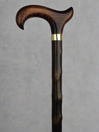 Wide Derby Handle Walking Cane | Congo Wood Shaft, Ergonomic 36