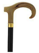 CORNO, molded faux horn derby handle walking stick 36