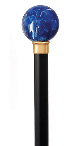 LAPIS BALL TOP, of Reproduction Lapis Lazuli, black shaft 36