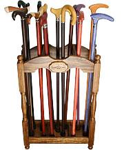 Zebrano Wood Square Cane Stand - Canes Galore