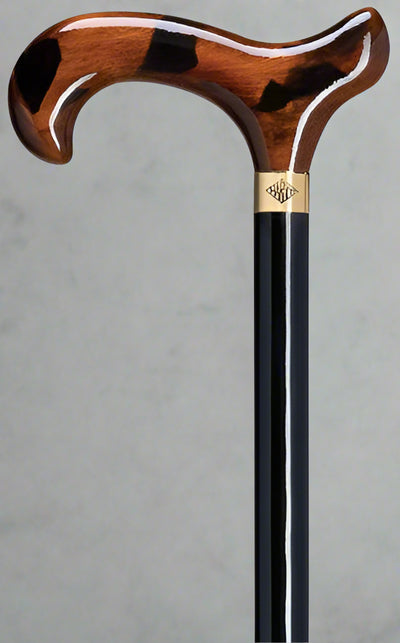 Morocco Men's Spotted Handle Derby Walking Cane with brass collar | 36